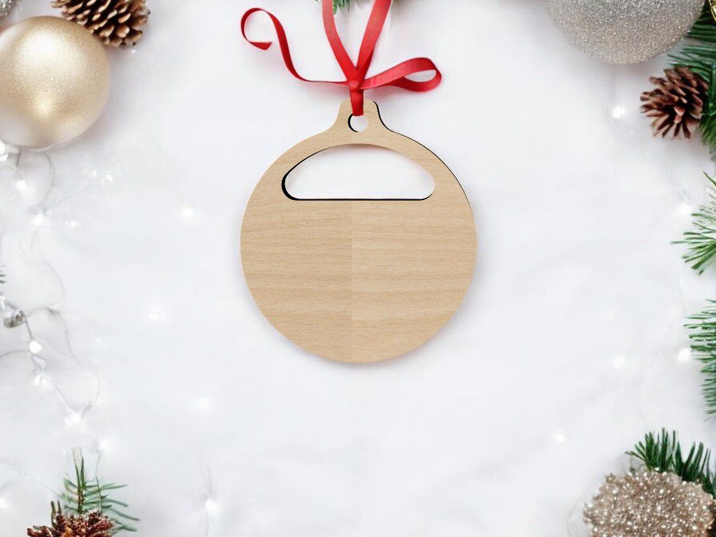 Laser Cut Christmas Round Bauble Vector