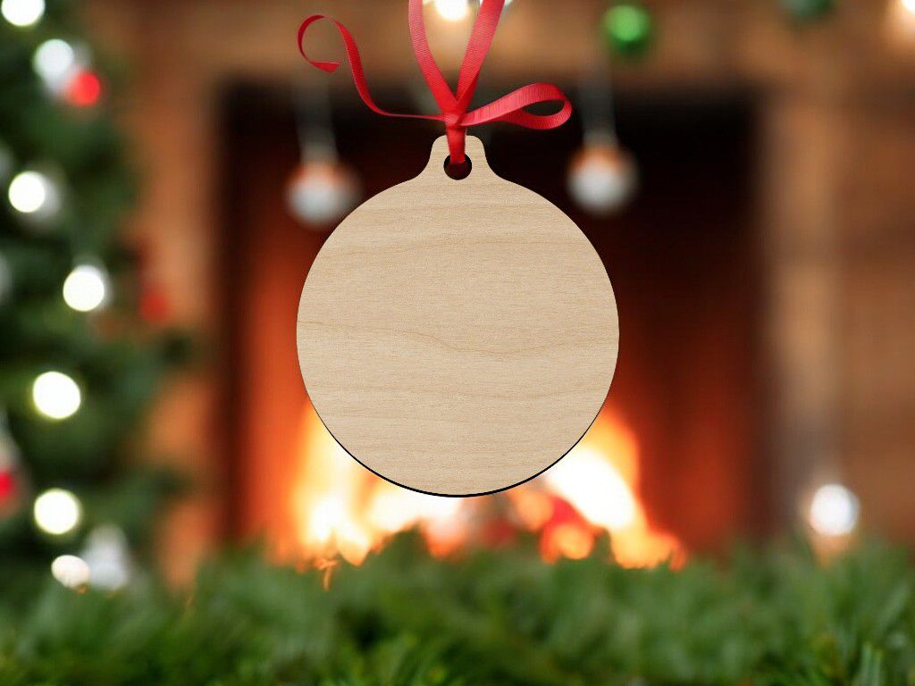 Laser Cut Christmas Round Blank Bauble Vector