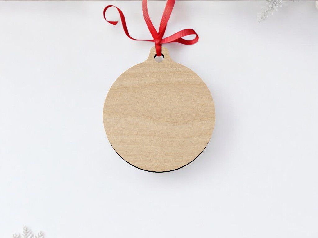Laser Cut Christmas Round Blank Bauble Vector