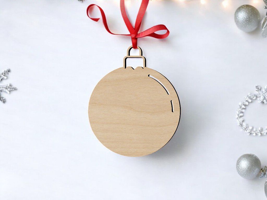 Laser Cut Christmas Tree Ball Ornament Vector