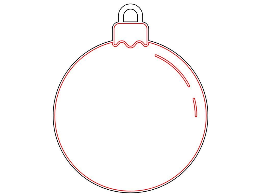 Laser Cut Engraved Lines Christmas Bauble Vector