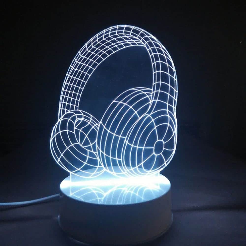 Headphone Headset 3D Illusion Lamp Laser Engraving File