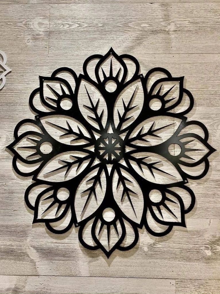 Laser Cut Floral Mandala Wall Decor Vector