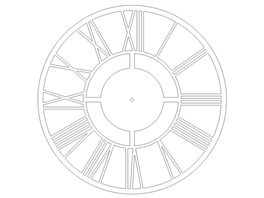 Laser Cut Stylish WOod Wall Clock Vector
