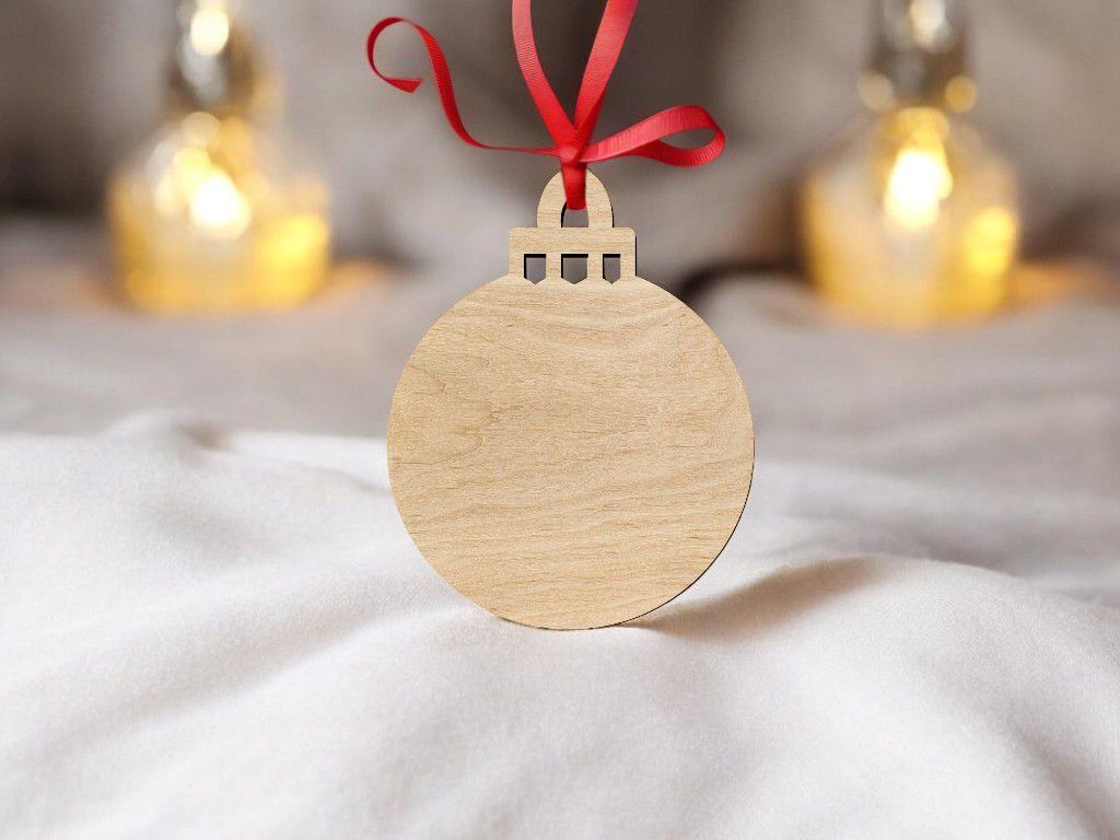 Laser Cut Blank Christmas Ball Ornament Vector