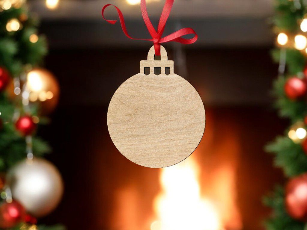Laser Cut Blank Christmas Ball Ornament Vector