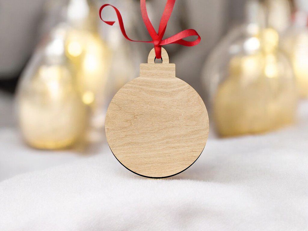 Laser Cut Blank Christmas Bauble Vector