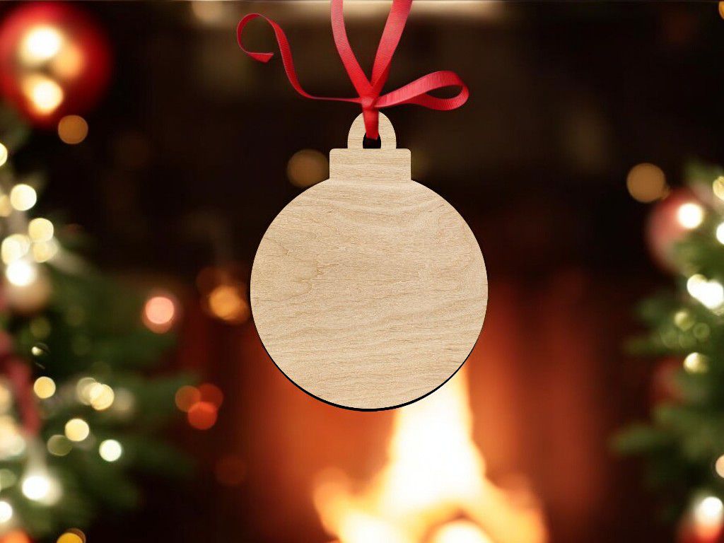 Laser Cut Blank Christmas Bauble Vector