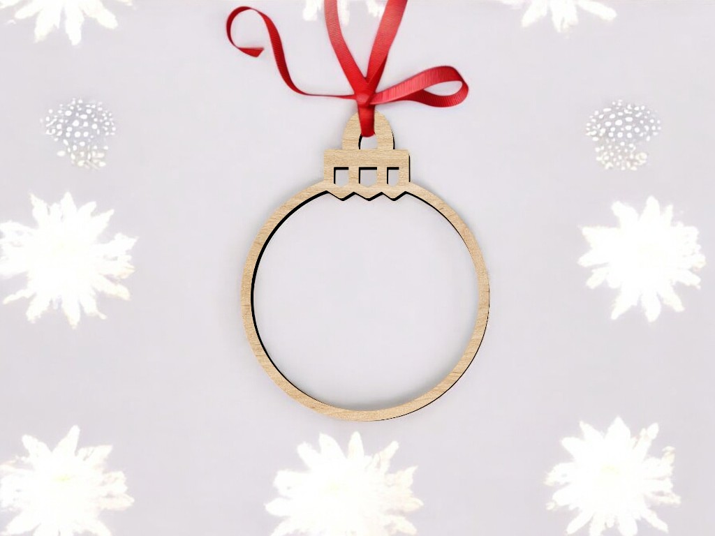 Laser Cut Hollow Christmas Bauble Vector