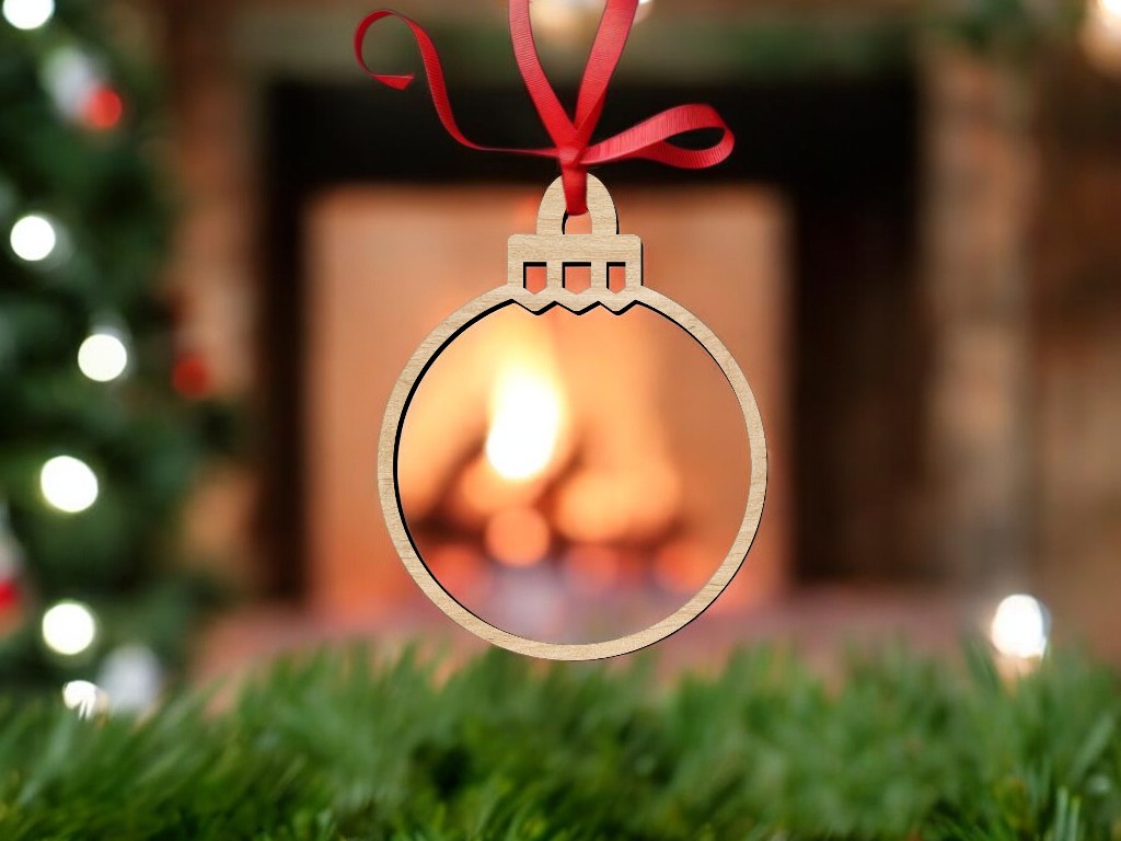 Laser Cut Hollow Christmas Bauble Vector