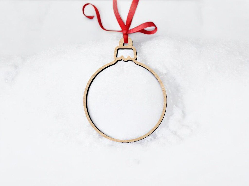 Laser Cut Hollow Christmas Ornament Vector