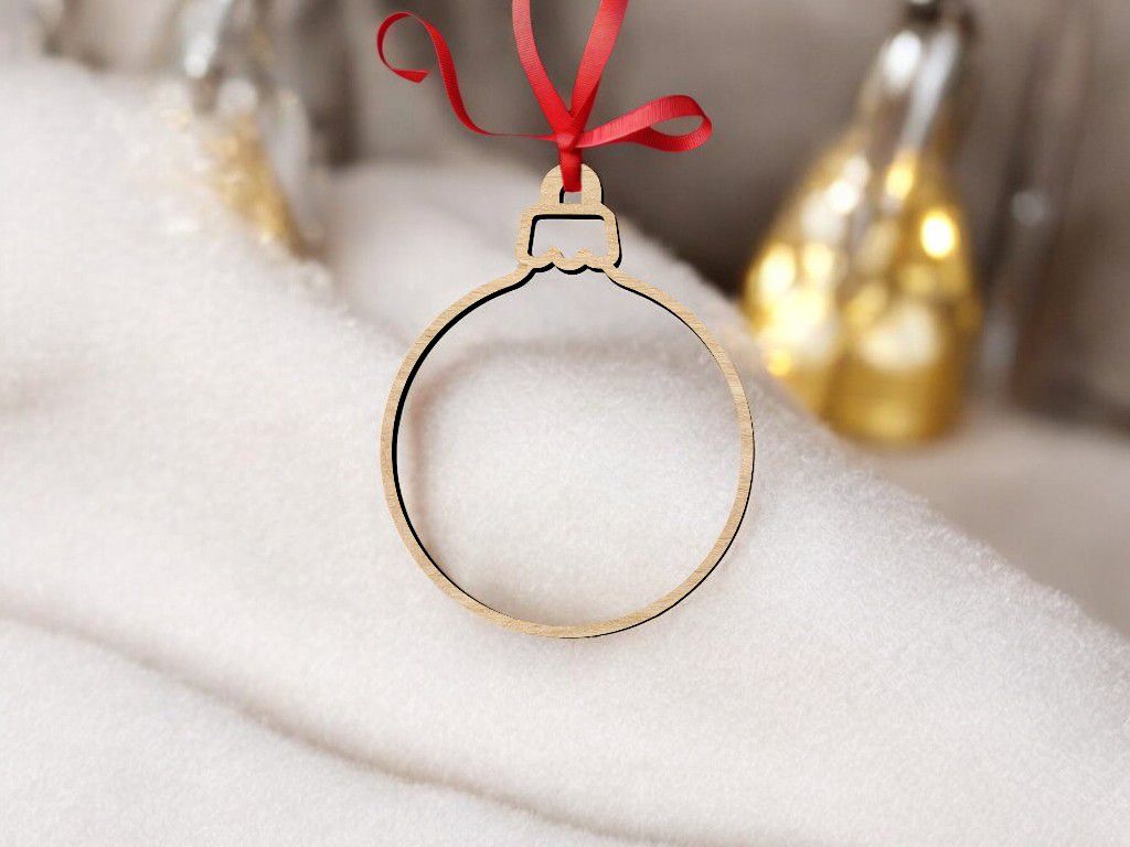 Laser Cut Hollow Christmas Ornament Vector