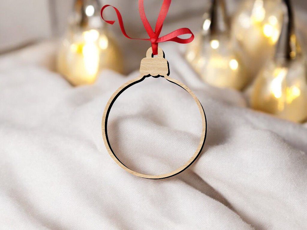 Laser Cut Hollow Christmas Tree Ornament Vector