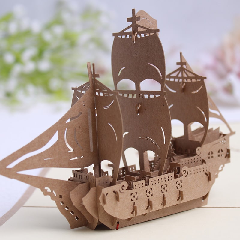 Laser Cut 3D Sailboat Greeting Card