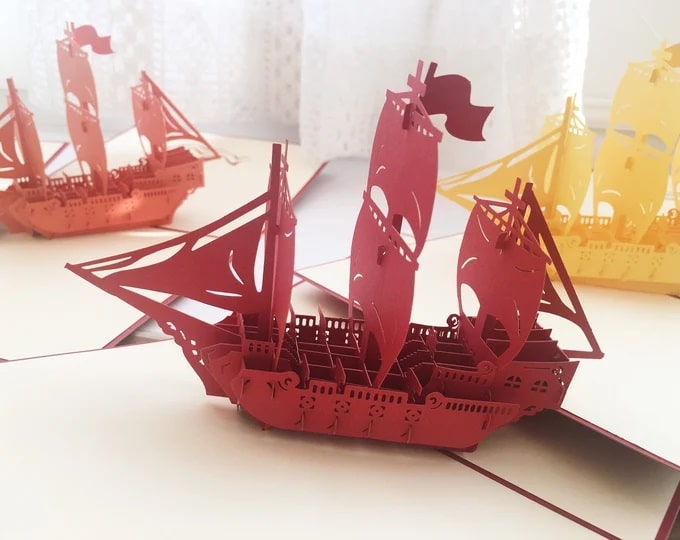 Laser Cut 3D Sailboat Greeting Card
