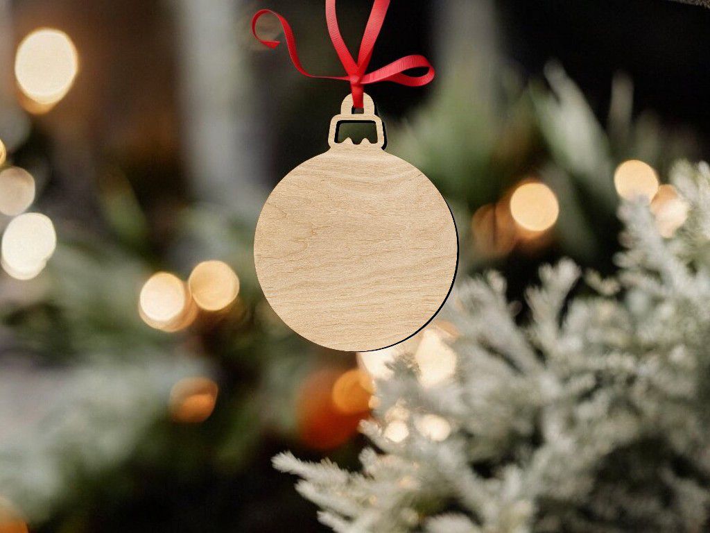 Laser Cut Christmas Tree Ball Vector