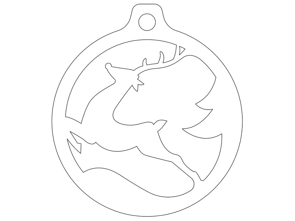 Laser Cut Deer Christmas Bauble Vector