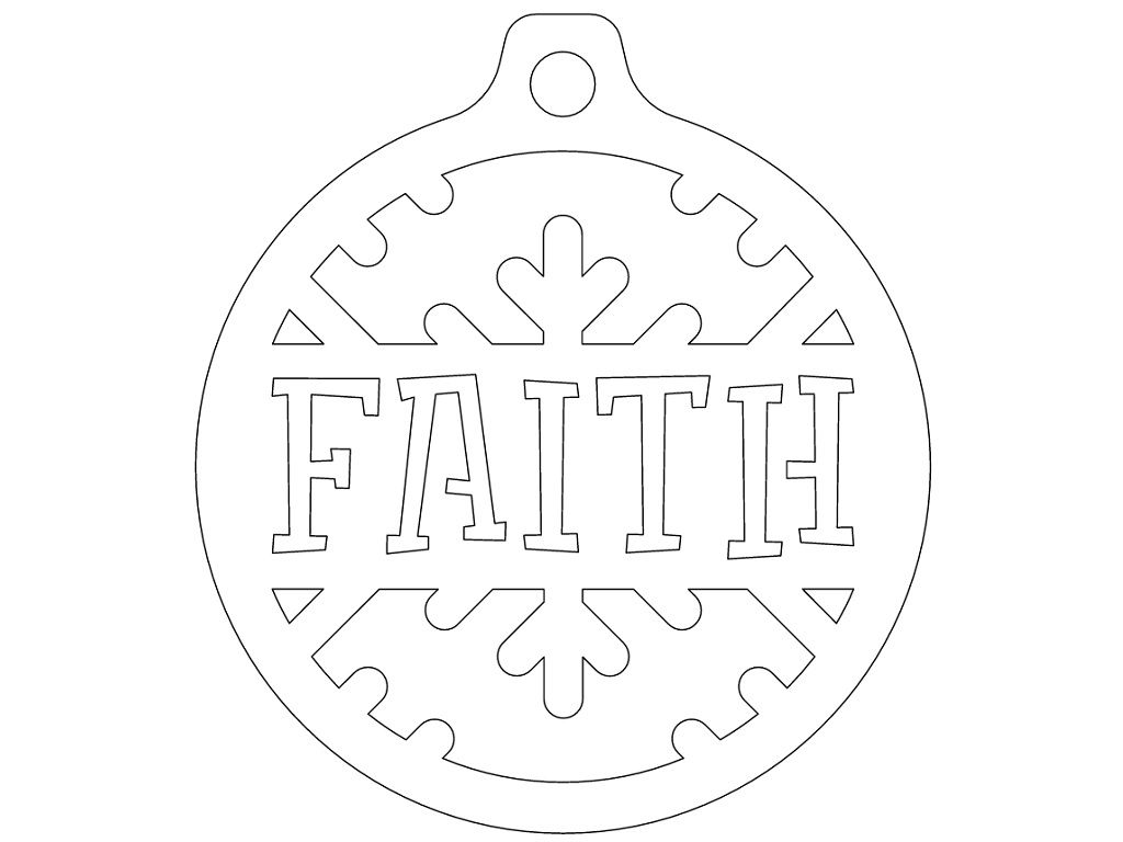 Laser Cut Faith Christmas Ornament Vector