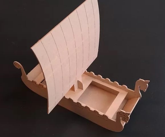 Laser Cut MDF Viking Boat