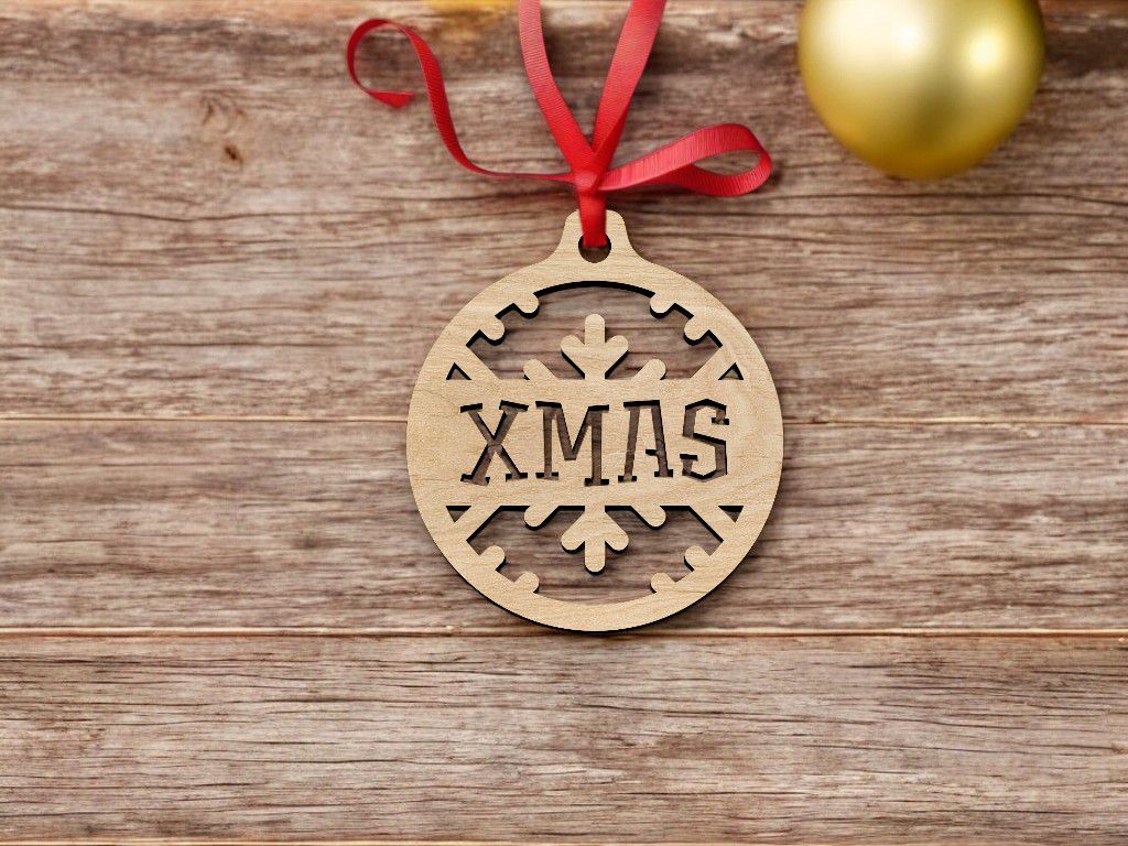 Laser Cut Xmas Tree Ornament Vector