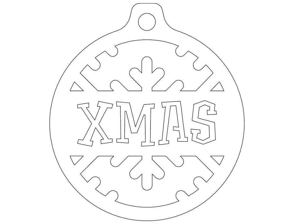 Laser Cut Xmas Tree Ornament Vector