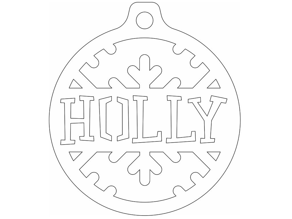 Laser Cut Holly Snowflake Ball Vector