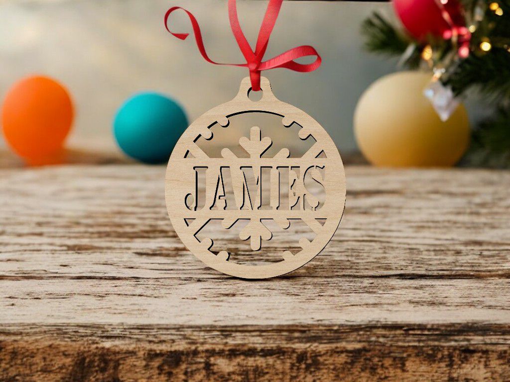 Laser Cut Personalized Christmas Ornament Vector