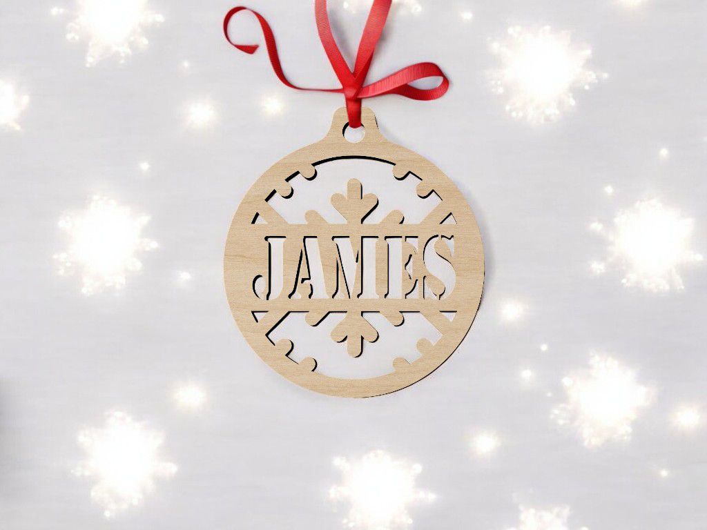 Laser Cut Personalized Christmas Ornament Vector