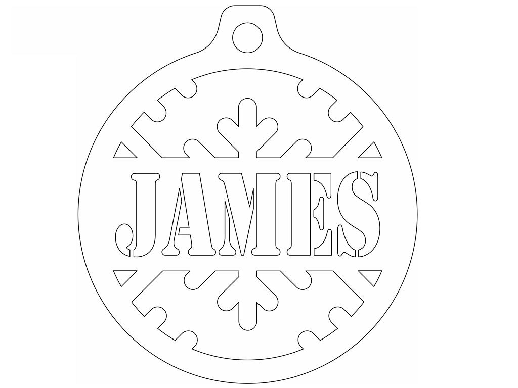 Laser Cut Personalized Christmas Ornament Vector