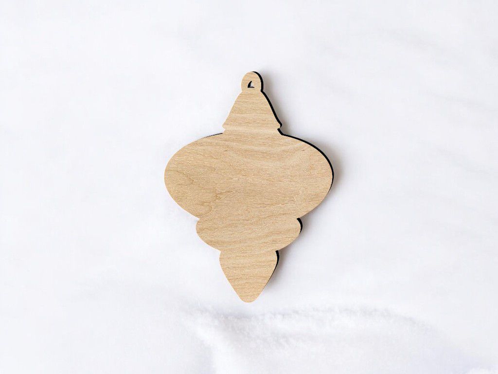 Laser Cut Blank Christmas Bauble for Craft Vector