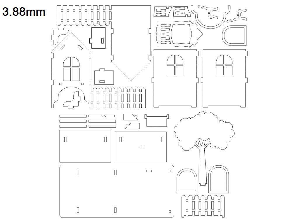 Laser Cut Tea House with Candy Bowl Vector