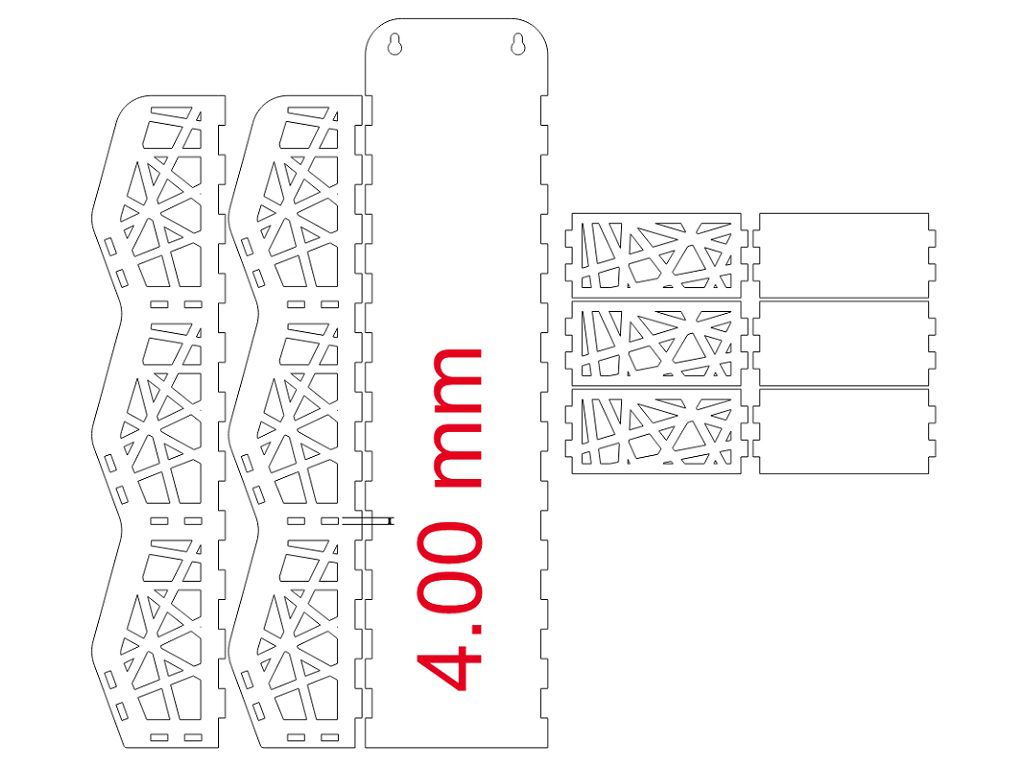 Laser Cut 3 Tier Storage Basket Shelf Vector