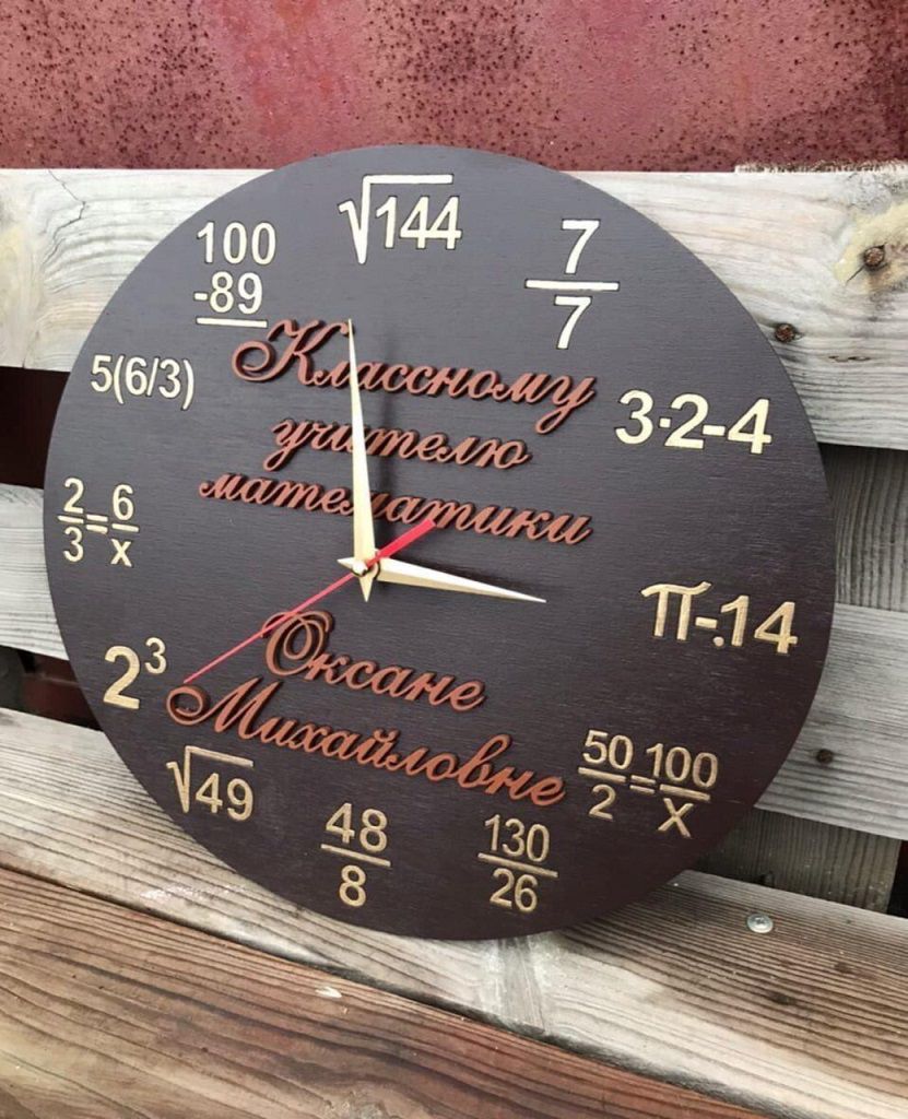 Laser Cut Wall Clock for Math Teacher Vector