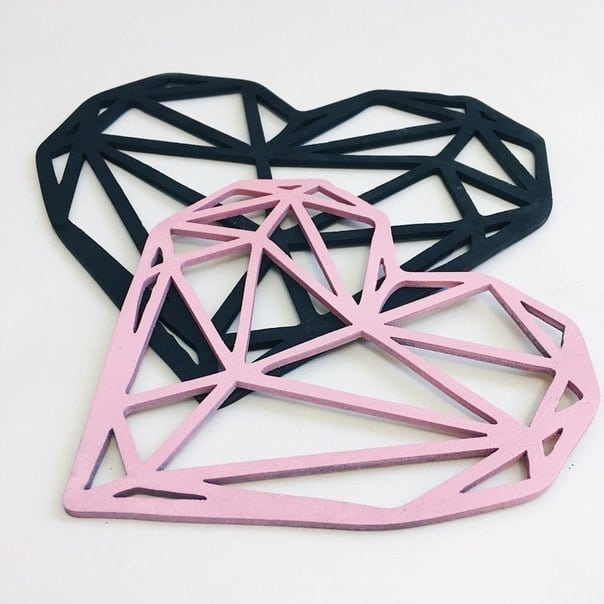 Geometric Heart Metal Wall Decor Laser Cut File