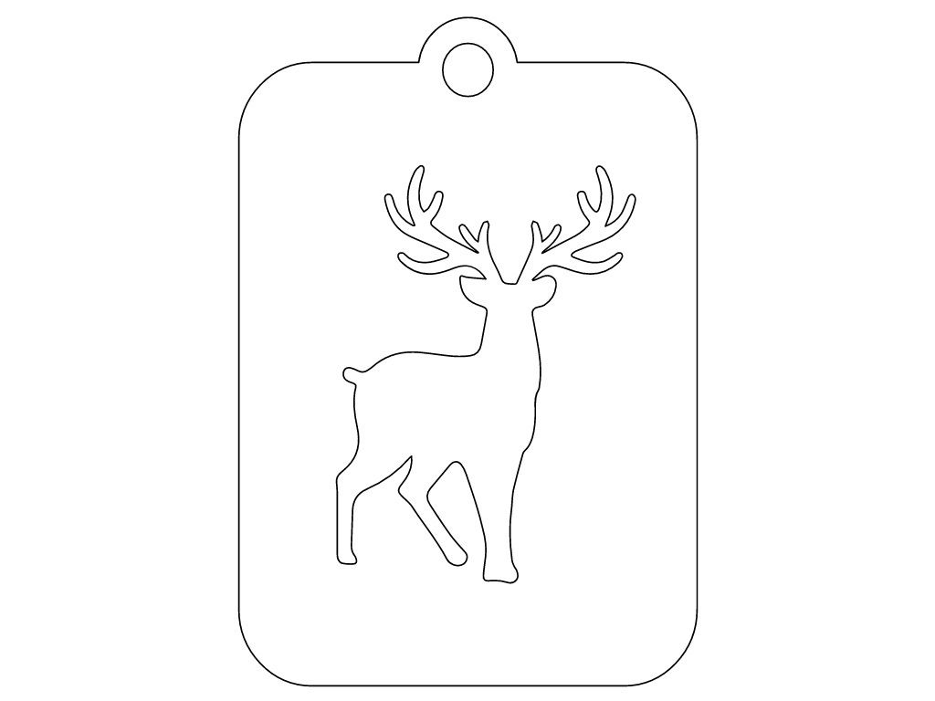 Laser Cut Reindeer Christmas Decoration Ornament Vector