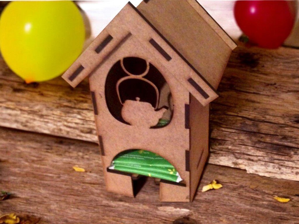 Laser Cut Tea Bag Holder Vector