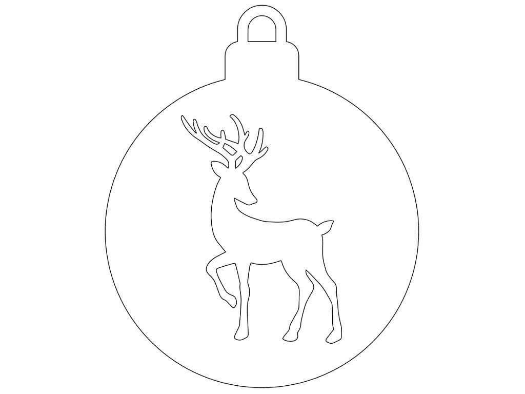 Laser Cut Reindeer Christmas Bauble Vector