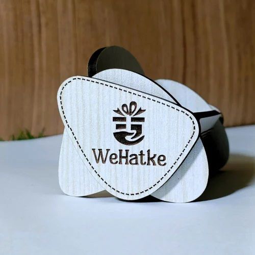 Laser Cut Wooden Visiting Card Holder for Office Vector