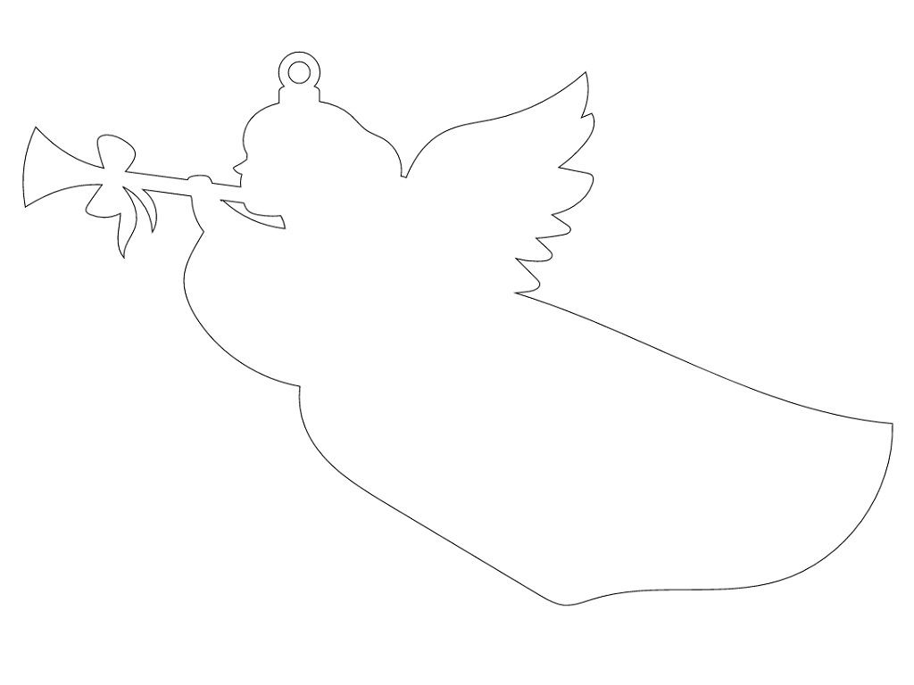 Laser Cut Trumpet Flying Angel Ornament CDR DXF SVG File Free Download |  Vecty, image size:1024x768