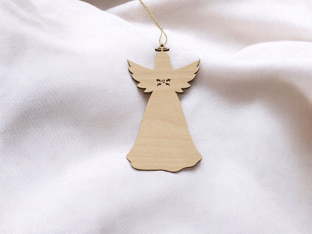 Laser Cut Christmas Tree Angel Ornament Vector