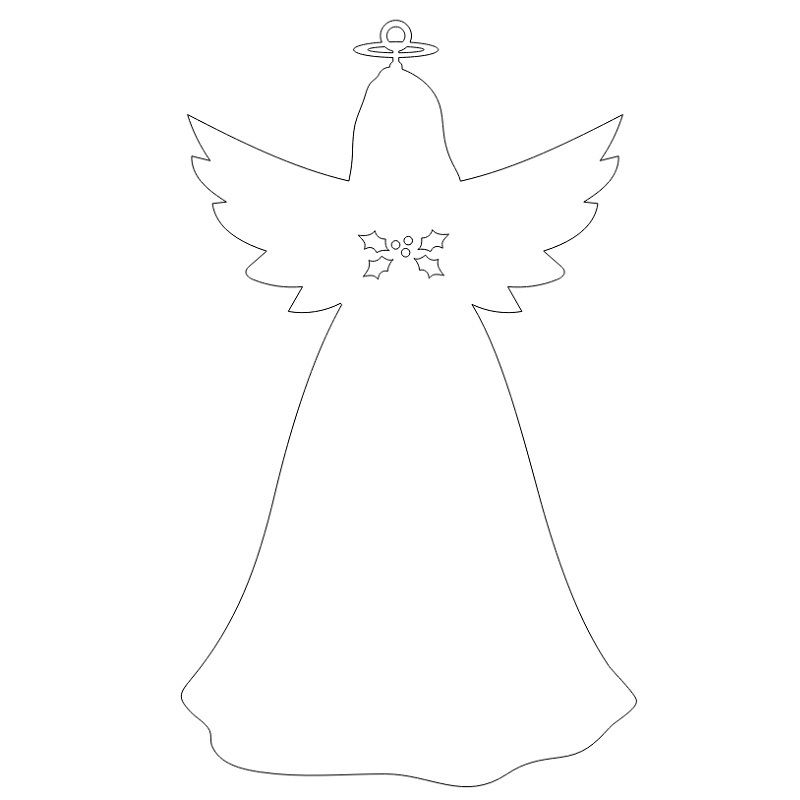 Laser Cut Christmas Tree Angel Ornament Vector