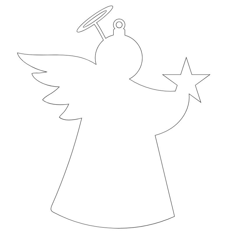 Laser Cut Angel with Star Vector