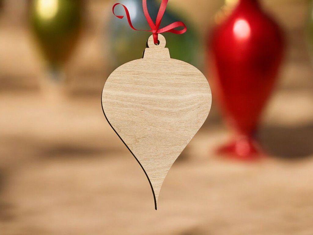 Laser Cut Unfinished Christmas Ornament Vector