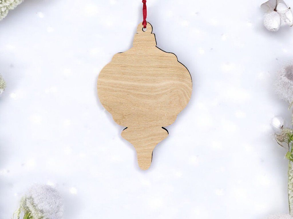 Laser Cut Wood Christmas Ornament Craft Shape Vector