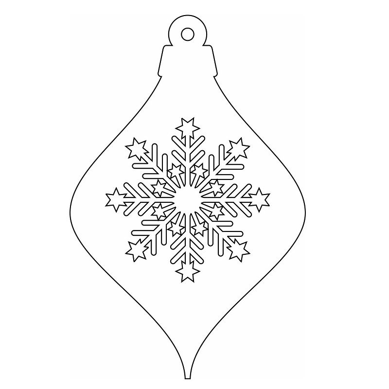 Laser Cut Christmas Ornament Snowflake Bulb Vector