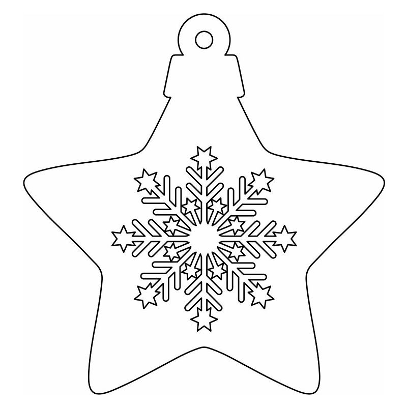 Laser Cut Star Snowflake Bauble Ornament Vector