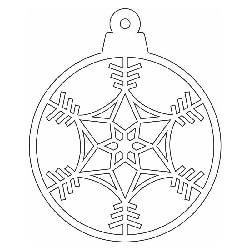 Laser Cut Snowflake Christmas Ornament Ball Vector