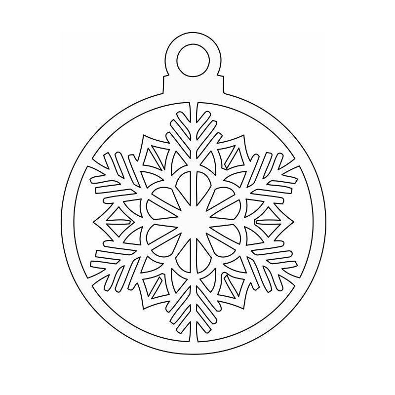 Laser Cut Winter Ornament Snowflake Ball Vector