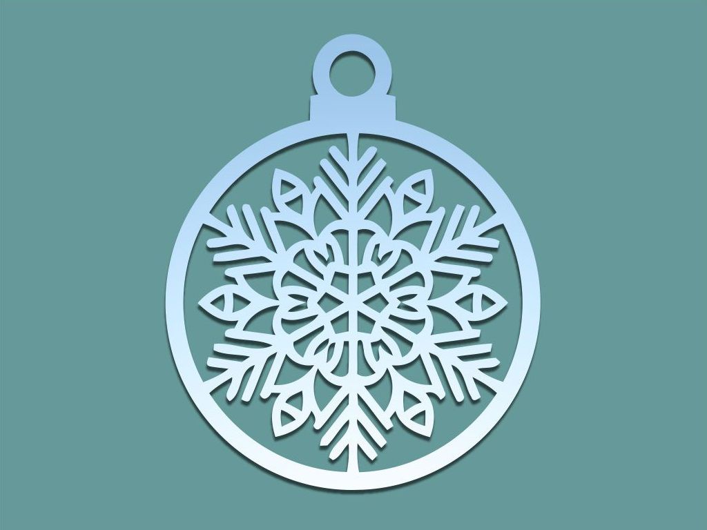 Laser Cut Christmas Snowflake Bauble Ornament Vector