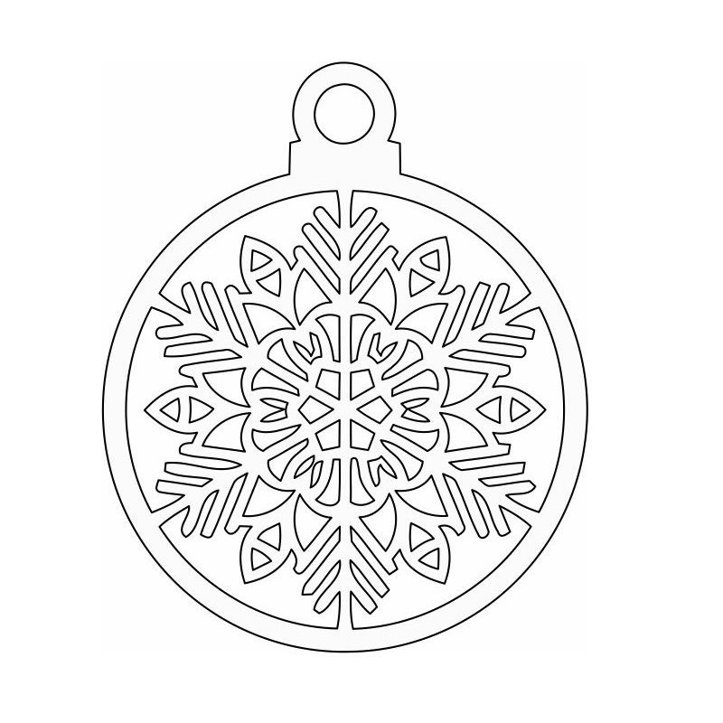 Laser Cut Christmas Snowflake Bauble Ornament Vector